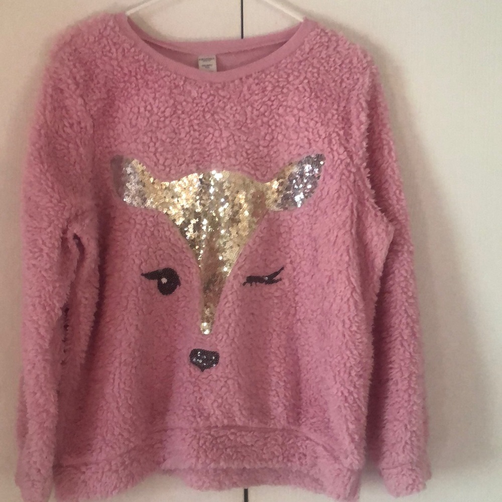 Woman’s pink Sherpa sweater - Picture 3 of 9